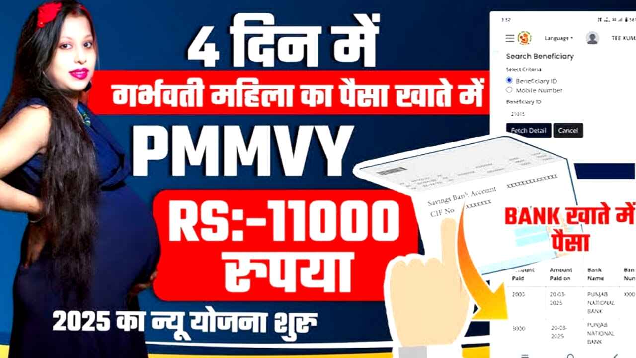 PMMVY Yojana 2025 Online Apply। अब गर्भवती महिलाओं को मिलेंगे ₹11,000 की आर्थिक सहायता